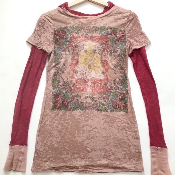 Free People Tops - Free people long sleeve shirt with hoodie